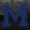 Applicable Pun Varsity Letter M - Vinyl Decal for Outdoor Use on Cars, ATV, Boats, Windows and More - Dark Blue (Navy) 4 Inches Tall view 2