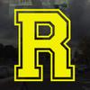 Applicable Pun Varsity Letter R - Vinyl Decal for Outdoor Use on Cars, ATV, Boats, Windows and More - Yellow 4 Inches Tall view 2