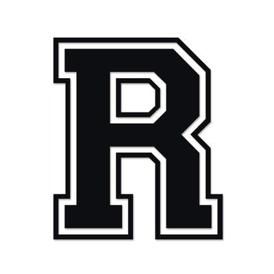 Applicable Pun Varsity Letter R - Vinyl Decal for Outdoor Use on Cars, ATV, Boats, Windows and More - Black 6 Inches Tall