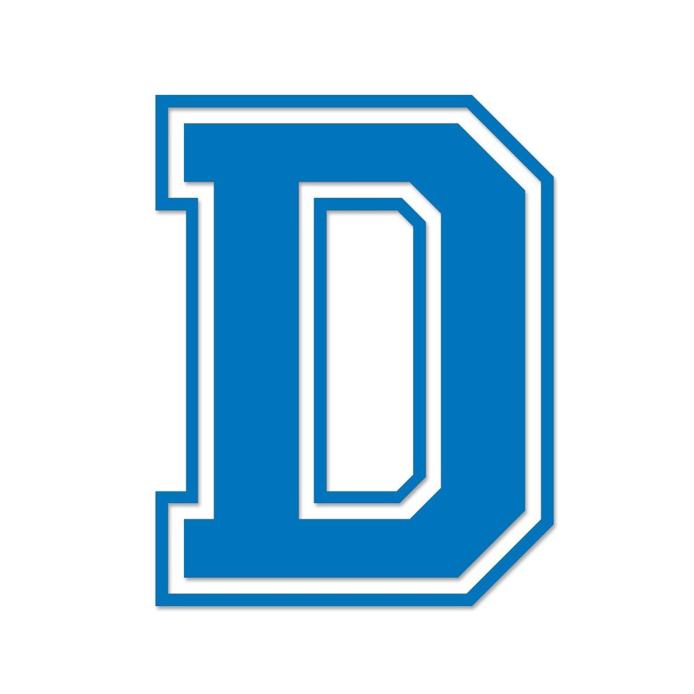 Applicable Pun Varsity Letter D - Vinyl Decal for Outdoor Use on Cars, ATV, Boats, Windows and More - Sky Blue 5 Inches Tall