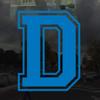 Applicable Pun Varsity Letter D - Vinyl Decal for Outdoor Use on Cars, ATV, Boats, Windows and More - Sky Blue 5 Inches Tall view 2
