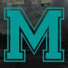Applicable Pun Varsity Letter M - Vinyl Decal for Outdoor Use on Cars, ATV, Boats, Windows and More - Turquoise 4 Inches Tall view 2