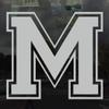 Applicable Pun Varsity Letter M - Vinyl Decal for Outdoor Use on Cars, ATV, Boats, Windows and More - Light Grey 3 Inches Tall view 2