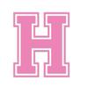 Applicable Pun Varsity Letter H - Vinyl Decal for Outdoor Use on Cars, ATV, Boats, Windows and More - Light Pink 5 Inches Tall view 1