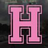Applicable Pun Varsity Letter H - Vinyl Decal for Outdoor Use on Cars, ATV, Boats, Windows and More - Light Pink 5 Inches Tall view 2