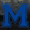 Applicable Pun Varsity Letter M - Vinyl Decal for Outdoor Use on Cars, ATV, Boats, Windows and More - Blue 4 Inches Tall view 2