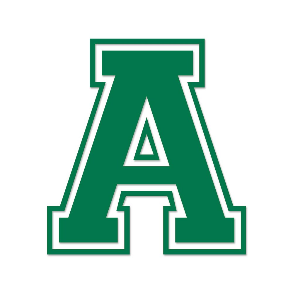 Applicable Pun Varsity Letter A - Vinyl Decal for Outdoor Use on Cars, ATV, Boats, Windows and More - Green 6 Inches Tall