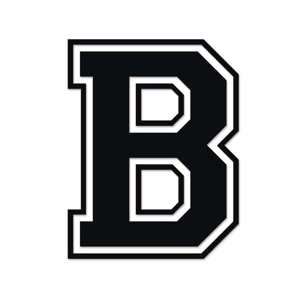 Applicable Pun Varsity Letter B - Vinyl Decal for Outdoor Use on Cars, ATV, Boats, Windows and More - Black 3 Inches Tall