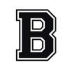 Applicable Pun Varsity Letter B - Vinyl Decal for Outdoor Use on Cars, ATV, Boats, Windows and More - Black 3 Inches Tall view 1
