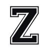 Applicable Pun Varsity Letter Z - Vinyl Decal for Outdoor Use on Cars, ATV, Boats, Windows and More - Black 3 Inches Tall view 1