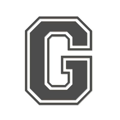 Applicable Pun Varsity Letter G - Vinyl Decal for Outdoor Use on Cars, ATV, Boats, Windows and More - Dark Grey 5 Inches Tall
