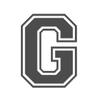 Applicable Pun Varsity Letter G - Vinyl Decal for Outdoor Use on Cars, ATV, Boats, Windows and More - Dark Grey 5 Inches Tall view 1