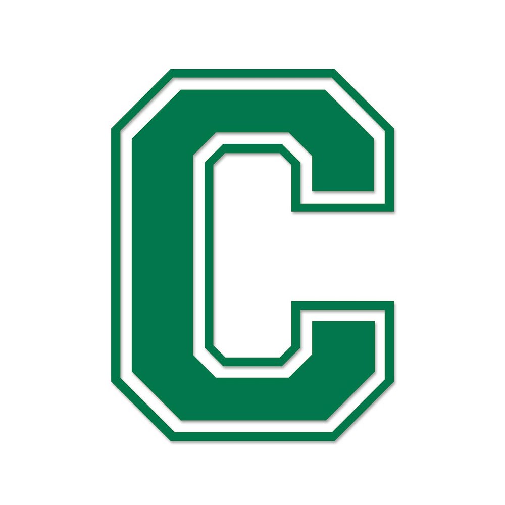 Applicable Pun Varsity Letter C - Vinyl Decal for Outdoor Use on Cars, ATV, Boats, Windows and More - Green 6 Inches Tall