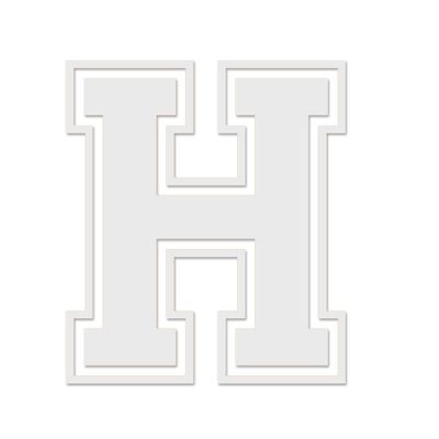 Applicable Pun Letter H Varsity - Vinyl Decal for Outdoor Use on Cars, ATV, Boats, Windows and More - White 5 Inches Tall