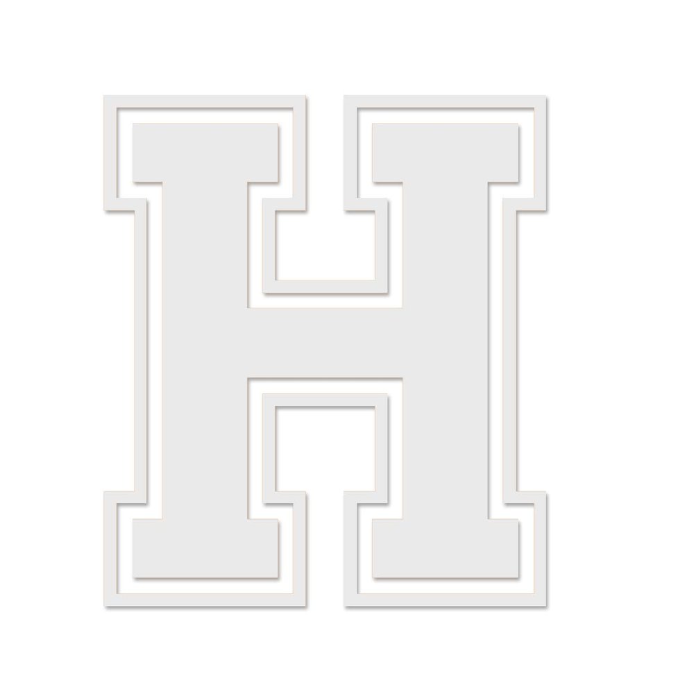 Applicable Pun Letter H Varsity - Vinyl Decal for Outdoor Use on Cars, ATV, Boats, Windows and More - White 5 Inches Tall