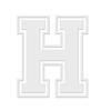 Applicable Pun Letter H Varsity - Vinyl Decal for Outdoor Use on Cars, ATV, Boats, Windows and More - White 5 Inches Tall view 1