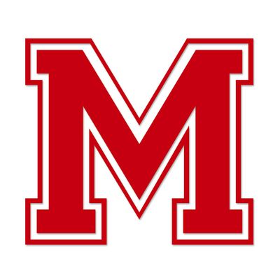 Applicable Pun Varsity Letter M - Vinyl Decal for Outdoor Use on Cars, ATV, Boats, Windows and More - Red 4 Inches Tall