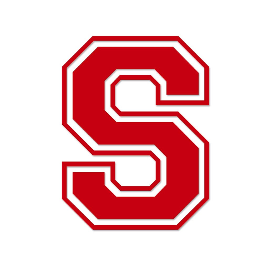 Applicable Pun Varsity Letter S - Vinyl Decal for Outdoor Use on Cars, ATV, Boats, Windows and More - Red 3 Inches Tall