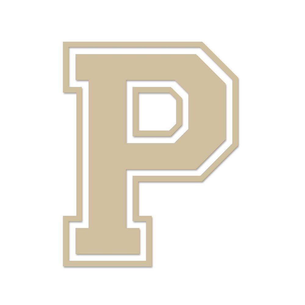 Applicable Pun Varsity Letter P - Vinyl Decal for Outdoor Use on Cars, ATV, Boats, Windows and More - Beige 3 Inches Tall