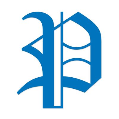 Applicable Pun Old English Letter P - Vinyl Decal for Outdoor Use on Cars, ATV, Boats, Windows and More - Sky Blue 5 Inches Tall