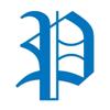 Applicable Pun Old English Letter P - Vinyl Decal for Outdoor Use on Cars, ATV, Boats, Windows and More - Sky Blue 5 Inches Tall view 1