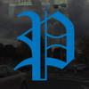 Applicable Pun Old English Letter P - Vinyl Decal for Outdoor Use on Cars, ATV, Boats, Windows and More - Sky Blue 5 Inches Tall view 2