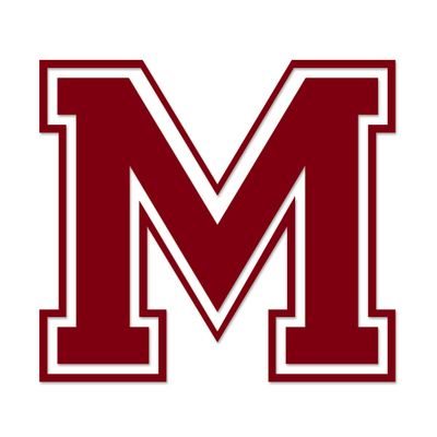 Applicable Pun Varsity Letter M - Vinyl Decal for Outdoor Use on Cars, ATV, Boats, Windows and More - Burgundy 5 Inches Tall
