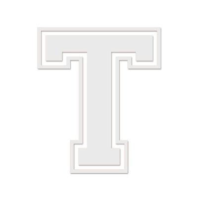 Applicable Pun Varsity Letter T - Vinyl Decal for Outdoor Use on Cars, ATV, Boats, Windows and More - White 3 Inches Tall