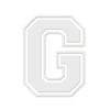 Applicable Pun Varsity Letter G - Vinyl Decal for Outdoor Use on Cars, ATV, Boats, Windows and More - White 4 Inches Tall view 1