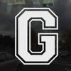 Applicable Pun Varsity Letter G - Vinyl Decal for Outdoor Use on Cars, ATV, Boats, Windows and More - White 4 Inches Tall view 2
