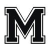 Applicable Pun Varsity Letter M - Vinyl Decal for Outdoor Use on Cars, ATV, Boats, Windows and More - Black 3 Inches Tall view 1