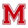 Applicable Pun Varsity Letter M - Vinyl Decal for Outdoor Use on Cars, ATV, Boats, Windows and More - Red 3 Inches Tall view 1
