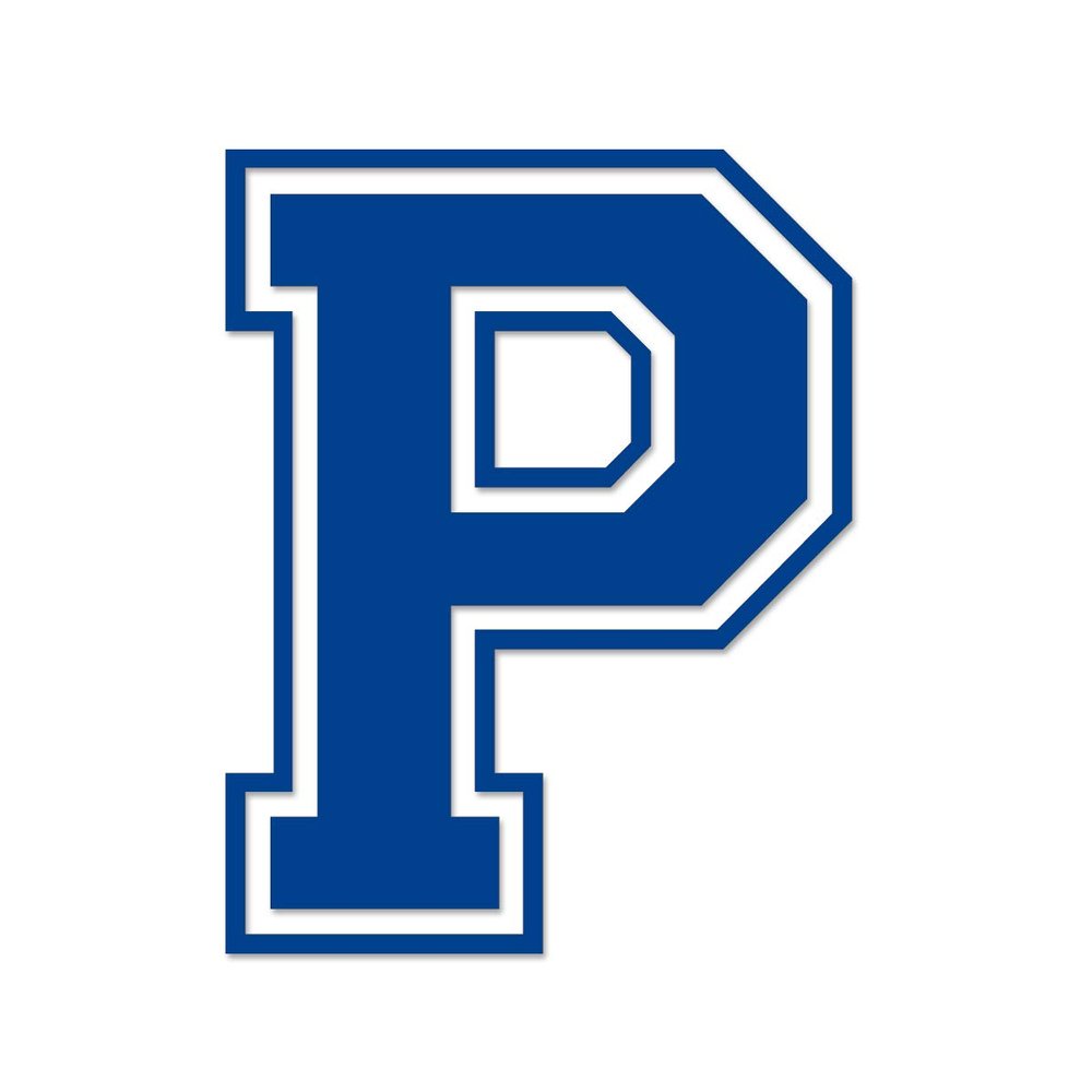 Applicable Pun Varsity Letter P - Vinyl Decal for Outdoor Use on Cars, ATV, Boats, Windows and More - Blue 3 Inches Tall