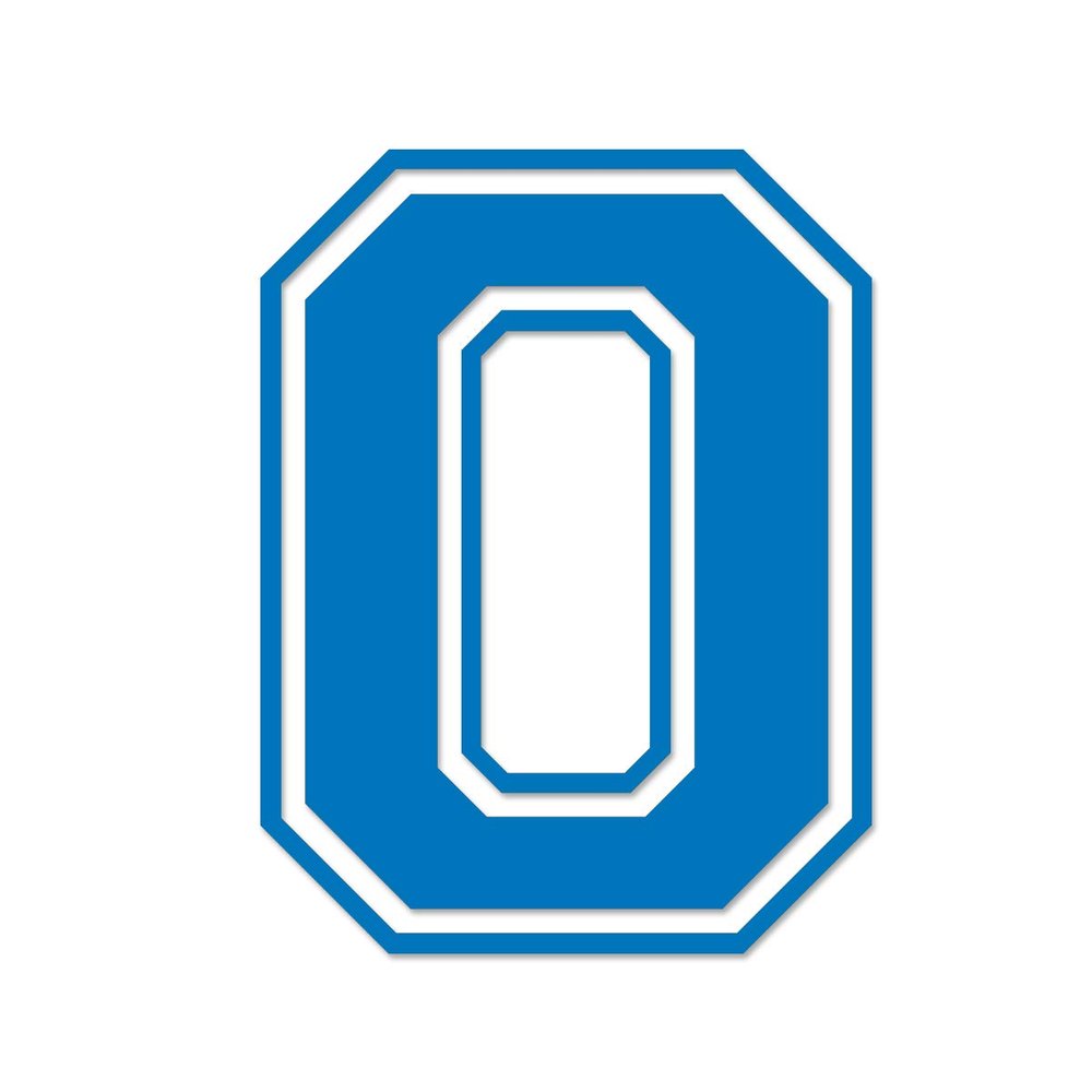 Applicable Pun Varsity Letter O - Vinyl Decal for Outdoor Use on Cars, ATV, Boats, Windows and More - Sky Blue 7 Inches Tall