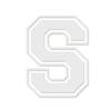 Applicable Pun Varsity Letter S - Vinyl Decal for Outdoor Use on Cars, ATV, Boats, Windows and More - White 4 Inches Tall view 1