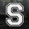 Applicable Pun Varsity Letter S - Vinyl Decal for Outdoor Use on Cars, ATV, Boats, Windows and More - White 4 Inches Tall view 2