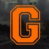 Applicable Pun Varsity Letter G - Vinyl Decal for Outdoor Use on Cars, ATV, Boats, Windows and More - Orange 4 Inches Tall view 2