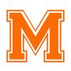 Applicable Pun Varsity Letter M - Vinyl Decal for Outdoor Use on Cars, ATV, Boats, Windows and More - Orange 6 Inches Tall view 1