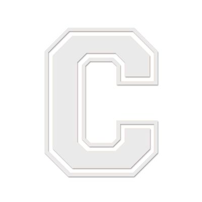 Applicable Pun Varsity Letter C - Vinyl Decal for Outdoor Use on Cars, ATV, Boats, Windows and More - White 3 Inches Tall