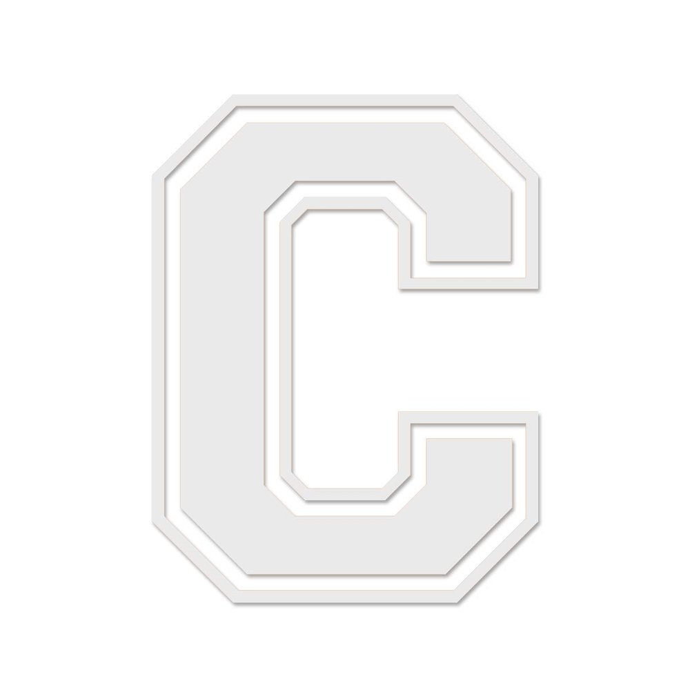 Applicable Pun Varsity Letter C - Vinyl Decal for Outdoor Use on Cars, ATV, Boats, Windows and More - White 3 Inches Tall