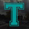 Applicable Pun Varsity Letter T - Vinyl Decal for Outdoor Use on Cars, ATV, Boats, Windows and More - Turquoise 3 Inches Tall view 2