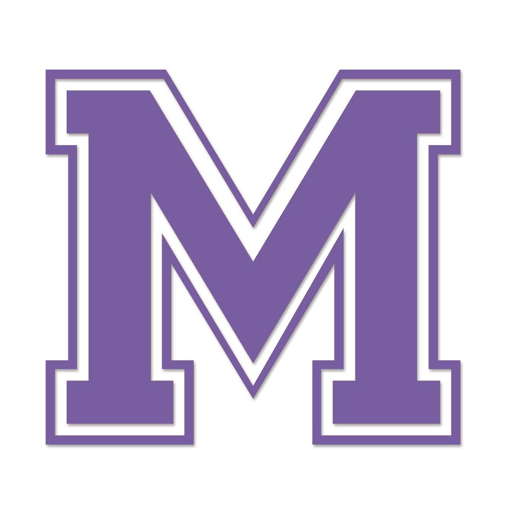 Applicable Pun Varsity Letter M - Vinyl Decal for Outdoor Use on Cars, ATV, Boats, Windows and More - Lavendar 3 Inches Tall