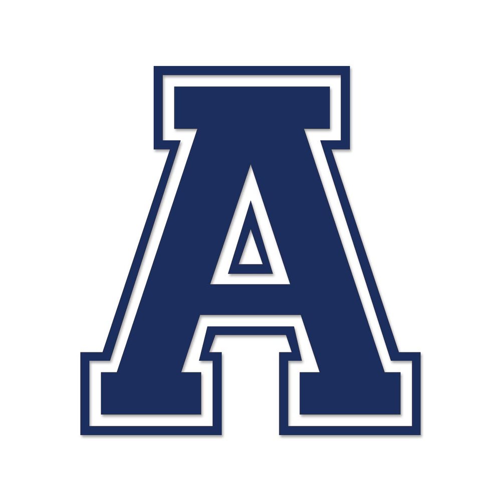 Applicable Pun Varsity Letter A - Vinyl Decal for Outdoor Use on Cars, ATV, Boats, Windows and More - Dark Blue (Navy) 11 Inches Tall