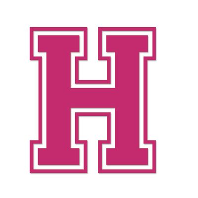 Applicable Pun Varsity Letter H - Vinyl Decal for Outdoor Use on Cars, ATV, Boats, Windows and More - Hot Pink (Magenta) 5 Inches Tall