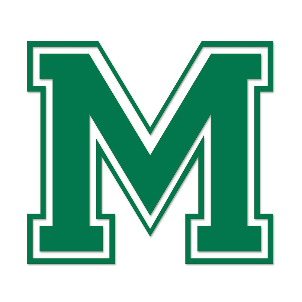 Applicable Pun Varsity Letter M - Vinyl Decal for Outdoor Use on Cars, ATV, Boats, Windows and More - Green 5 Inches Tall