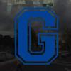 Applicable Pun Varsity Letter G - Vinyl Decal for Outdoor Use on Cars, ATV, Boats, Windows and More - Blue 3 Inches Tall view 2