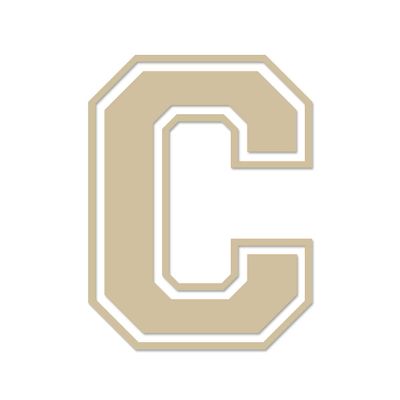 Applicable Pun Varsity Letter C - Vinyl Decal for Outdoor Use on Cars, ATV, Boats, Windows and More - Beige 3 Inches Tall