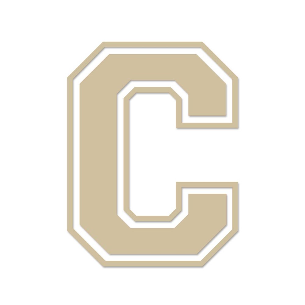 Applicable Pun Varsity Letter C - Vinyl Decal for Outdoor Use on Cars, ATV, Boats, Windows and More - Beige 3 Inches Tall