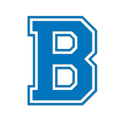 Applicable Pun Varsity Letter B - Vinyl Decal for Outdoor Use on Cars, ATV, Boats, Windows and More - Sky Blue 3 Inches Tall