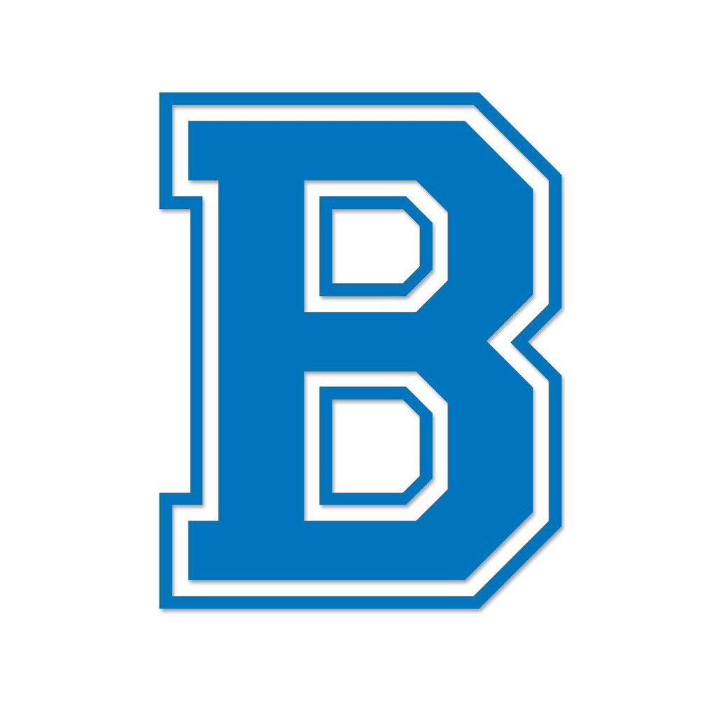 Applicable Pun Varsity Letter B - Vinyl Decal for Outdoor Use on Cars, ATV, Boats, Windows and More - Sky Blue 3 Inches Tall